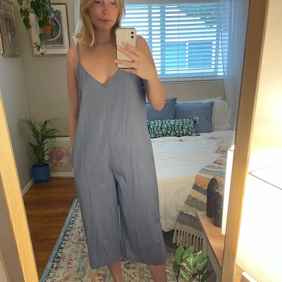 Urban Outfitters Pants - Blue UO romper with low back size small